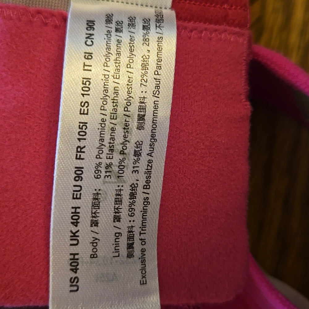 Syrokan Wireless Racerback Pink Sports Bra 40H - Picture 8 of 8